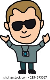 Dibujo vectorial de personajes de dibujos animados pequeños