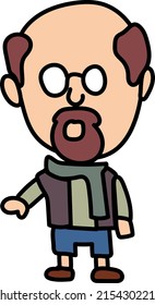 Little cute cartoon character vector drawing