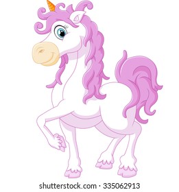 Little cute cartoon fantasy unicorn