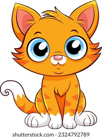 Little Cute Cat Cartoon Character illustration