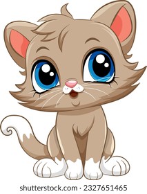 Little Cute Cat Cartoon Character illustration