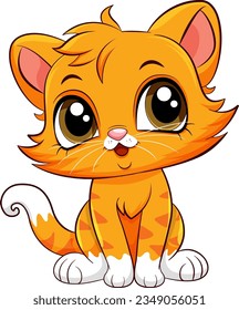 Little Cute Cat Cartoon Character illustration