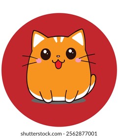 A little cute cat vector art or logo