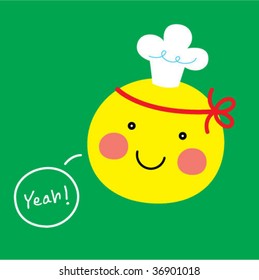 little cute chef in green