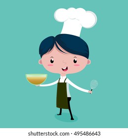 The Little Cute Chef, vector cartoon