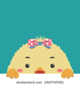 A little cute chicken.Vector cartoon illustration. Vector illustration of animal. Perfect for Greeting card design, fabric print, scrapbooking, wrapping paper design, textiles and sticker design.