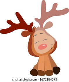 Kleines süßes Hirsch, Illustration, Vektorillustration auf weißem Hintergrund.