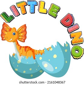 Little cute dinosaur cartoon character illustration