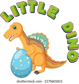 Little cute dinosaur cartoon character illustration