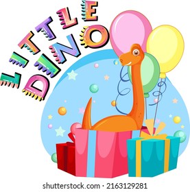 Little cute dinosaur cartoon in party theme illustration