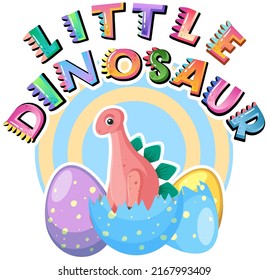 Little cute dinosaur cartoon in party theme illustration