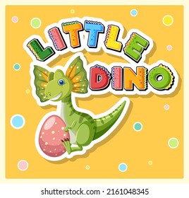 Little cute dinosaur cartoon poster illustration