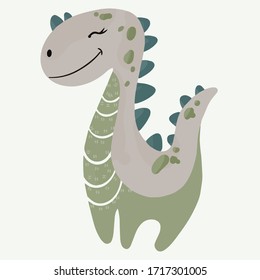 Little cute dinosaur for kids. Vector illustration on a white background.