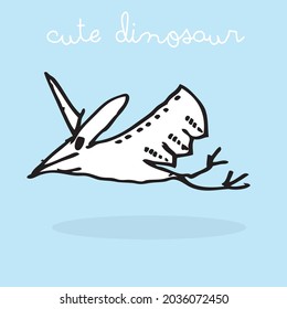 Little cute dinosaur,Cute dinosaur illustration as doodle vector for baby and kid