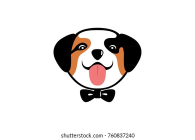 Little cute dog show its tongue