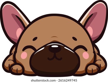 little cute dog sleeping cartoon
