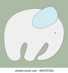 Little cute elephant standing on grey background.