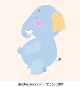little cute elephant vector cartoon design