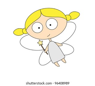 little cute fairy - vector illustration