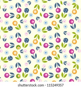 little cute floral background - vector