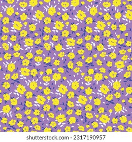 Little cute flowers pattern, small floral seamless design