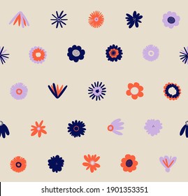 pequeñas flores lindas sin costura patrón en beige