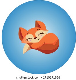 
Little cute fox curled up