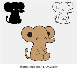 Little cute funny plying elephant