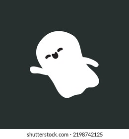 Little cute ghosts Happy Halloween trick or Treating, Halloween scary ghostly monsters. Cartoon spooky character flat style isolated on white background Vector illustration.