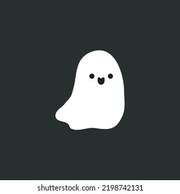 Little cute ghosts Happy Halloween trick or Treating, Halloween scary ghostly monsters. Cartoon spooky character flat style isolated on white background Vector illustration.
