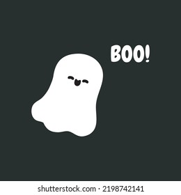 Little cute ghosts Happy Halloween trick or Treating, Halloween scary ghostly monsters. Cartoon spooky character flat style isolated on white background Vector illustration.