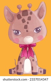 little cute giraffe vector illustration