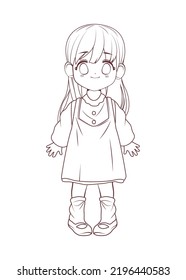 little cute girl anime style character