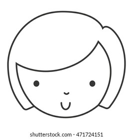 little cute girl isolated icon vector illustration design