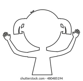 little cute girl isolated icon vector illustration design