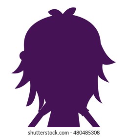 little cute girl isolated icon vector illustration design