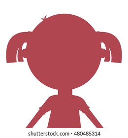 little cute girl isolated icon vector illustration design
