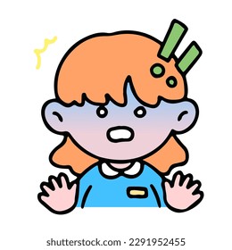 A little cute girl  showing shock, isolated on a background vector illustration.