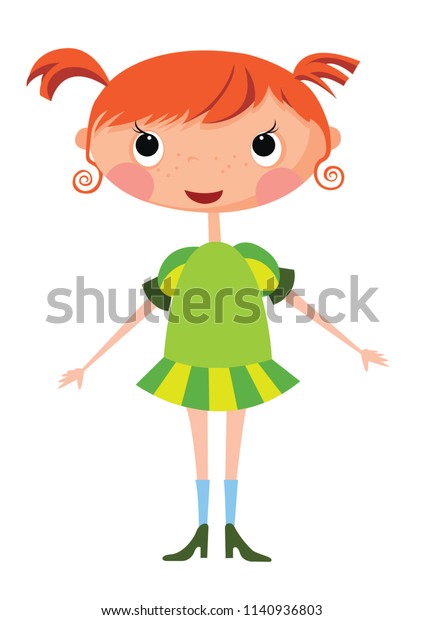 Little Cute Girlillustration Stock Vector (Royalty Free) 1140936803 ...