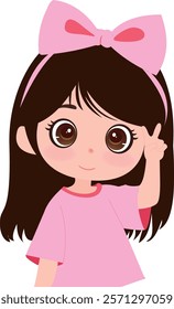 Little Cute Girls Cartoon Animation