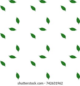 Little cute green leaves pattern background, vector