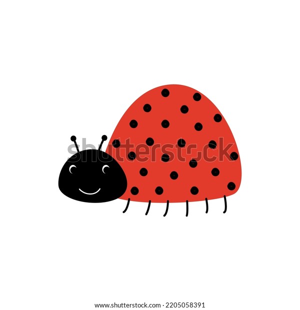 Little Cute Kids Cartoon Ladybug Cartoon Stock Vector (Royalty Free