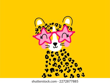Pequeño Vector De Ilustración De Cabeza De Leopardo