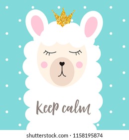 Little cute llama for card and shirt design. Vector Illustration EPS10