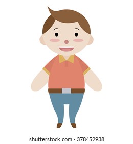 little cute man cartoon vector