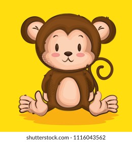 little cute monkey character