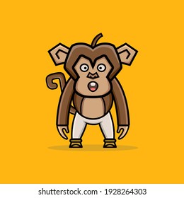 little cute monkey illustration cartoon