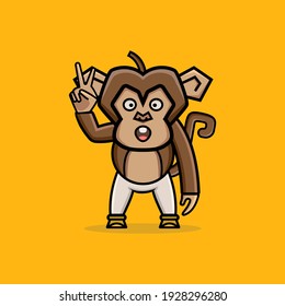 little cute monkey illustration cartoon