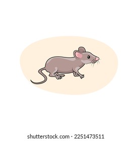 Little cute mouse drawing. Vector