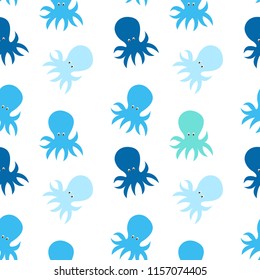 Little cute octopus seamless pattern background. Vector Illustration EPS10